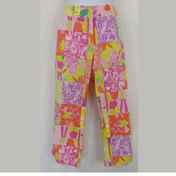 Lilly Pulitzer Pants - Lilly Pulitzer Patch Work Capri Pants 
Size 4